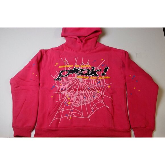 Sp5der P*NK V2 Hoodie Pink Pullover Streetwear Mens Womens Large - Picture 1 of 3